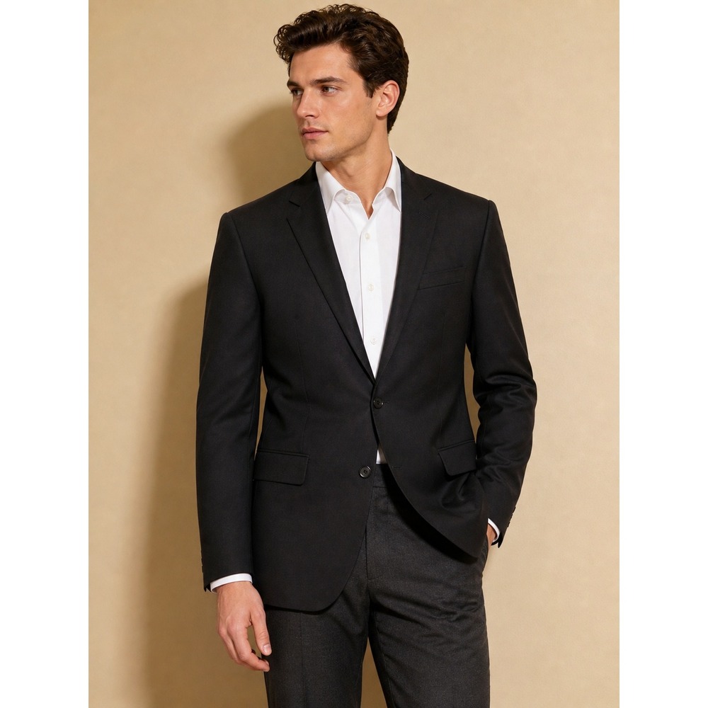 J.Crew Ludlow Jacket 40L Loro Piana Italian Wool‎ Super 120s Black Blazer 21351